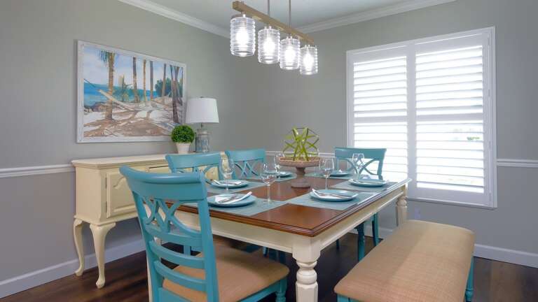 Dining room seats six