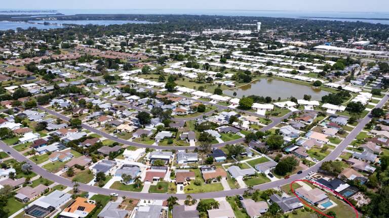 Aerial view to Beach and Bay