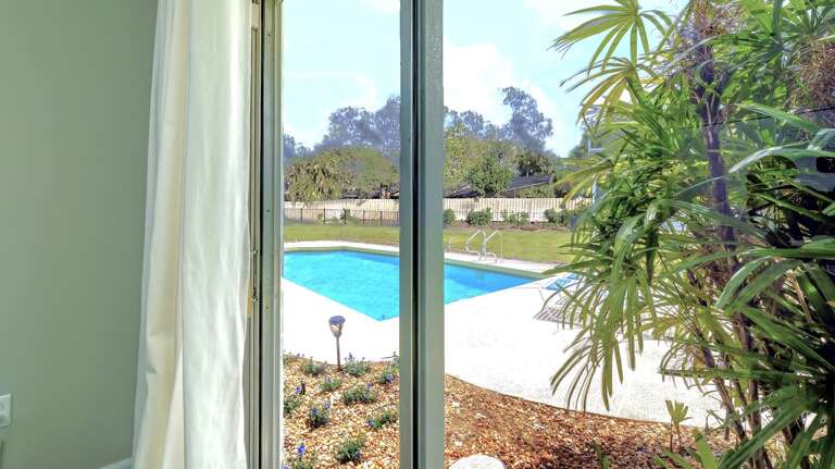 Stepping stones to the pool