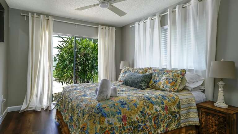 King Bed and Patio / Pool Access