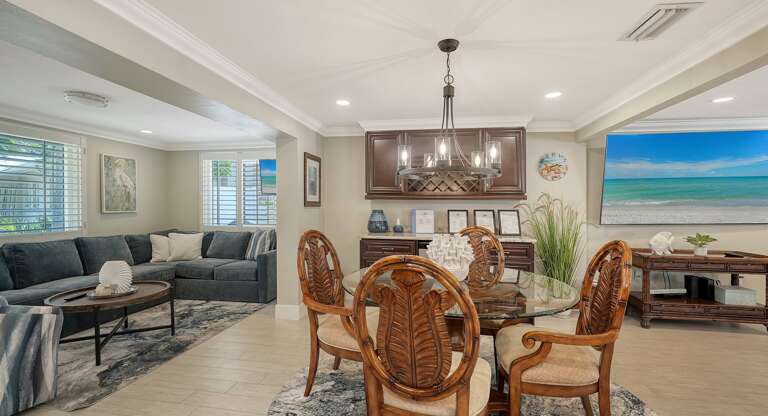 Dining opens to extra living space