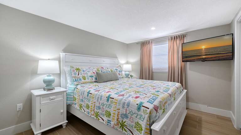 First bedroom with Mounted TV