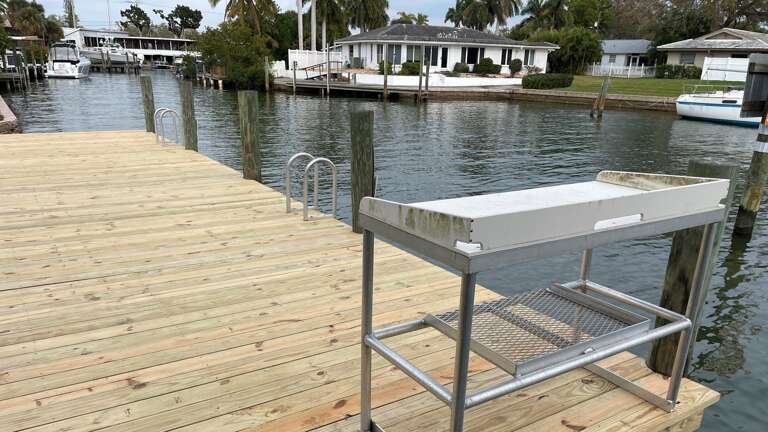 Boat Dock with Fish Cleaning Station