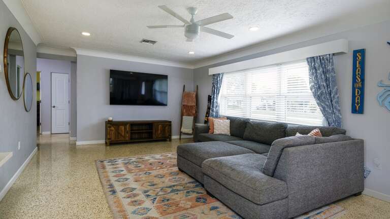 Relax with Your Favorite Shows on the Large Smart TV