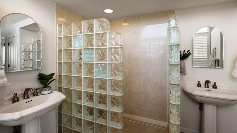 Two Sinks and a Walk-In Shower Two Sinks and a Walk-In Shower