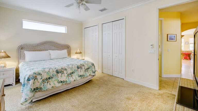 Primary bedroom with double closets
