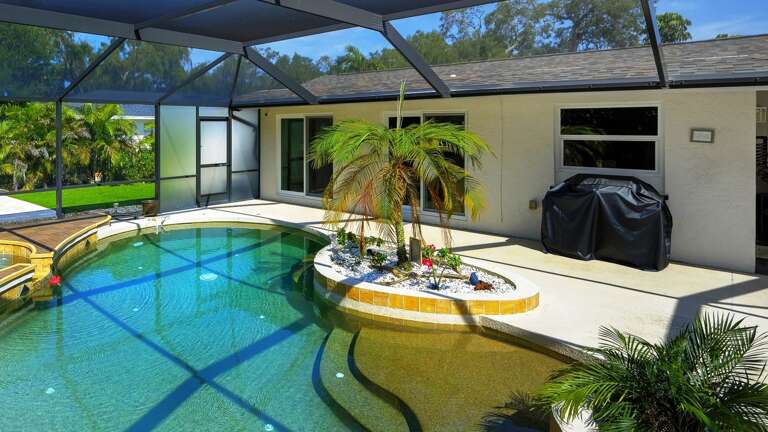 Gas Grill Located on Pool Patio