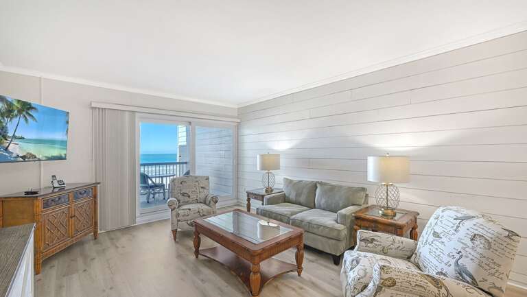 Comfortable furnishings and balcony access