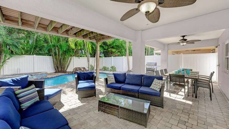 Poolside Oasis with Lots of Covered Lounging Space