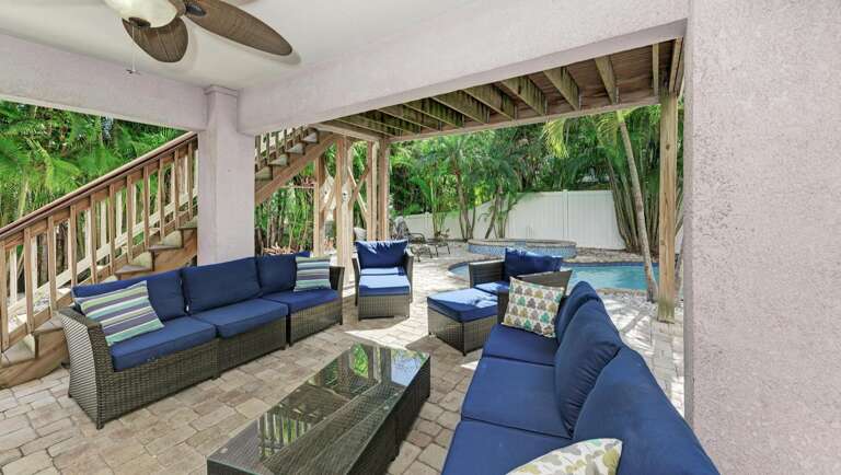 Lounging Space with Stairs to Upper Deck