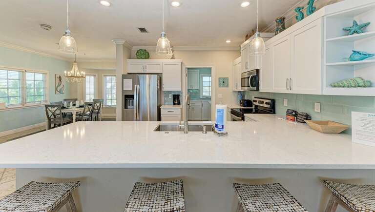 Island Allows Space for Social Time or Game Day