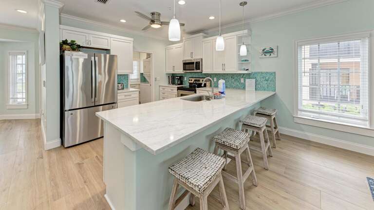 Beautifully Appointed Kitchen with Counter Seating