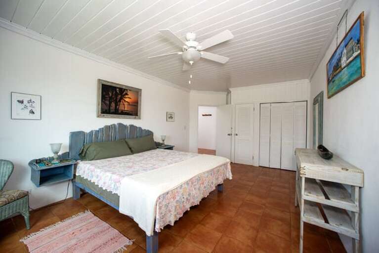 The guest bedroom with ocean views