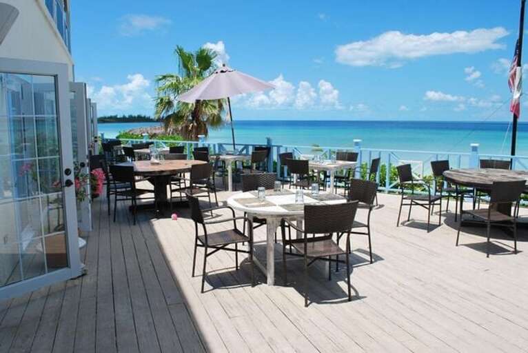 Dining patio overlooking the beach.