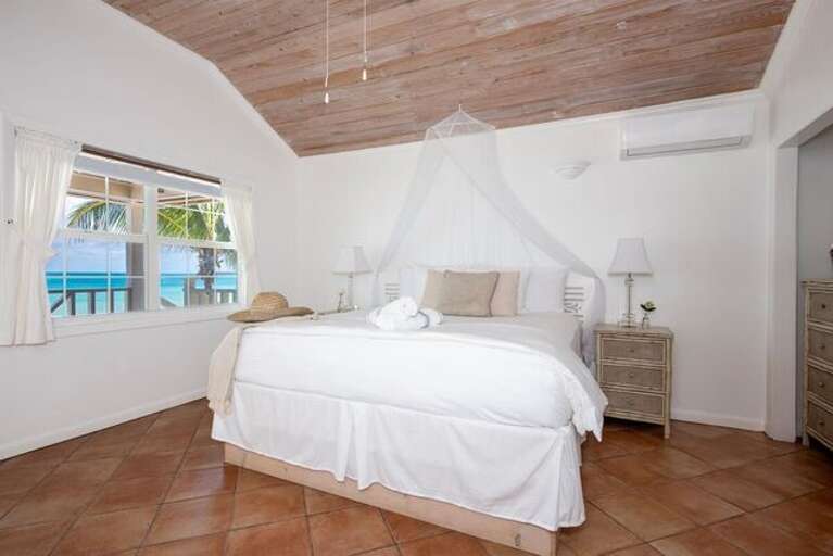 Yellow Building room with king bed.