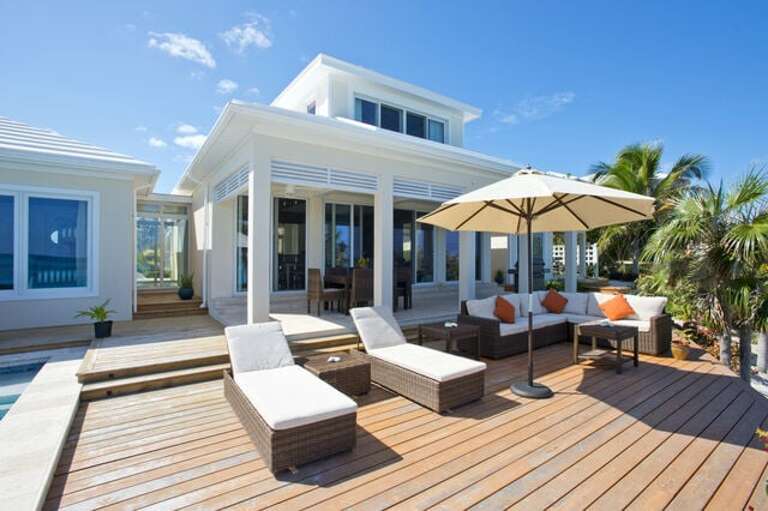 Pool deck area. Pool deck area.