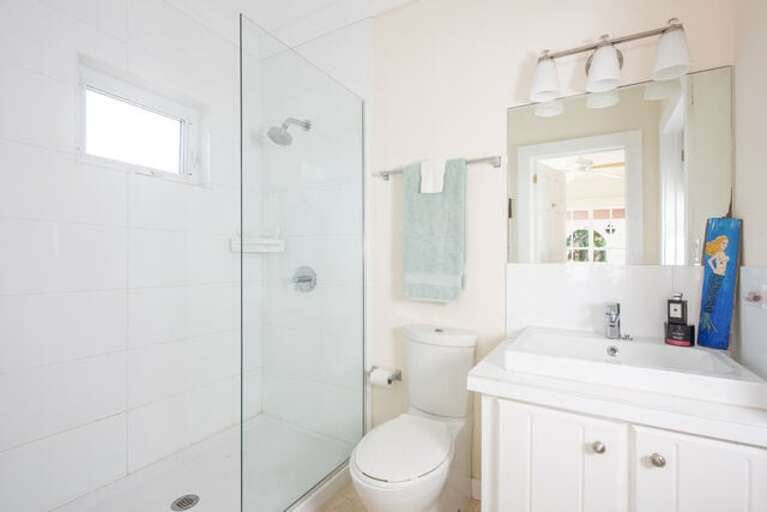 Bathroom One with walk-in shower.