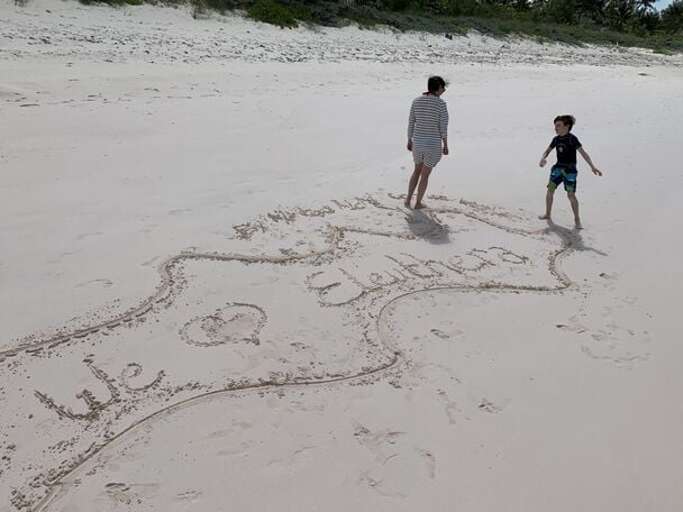 Making a statement on our beach : ) Making a statement on our beach : )