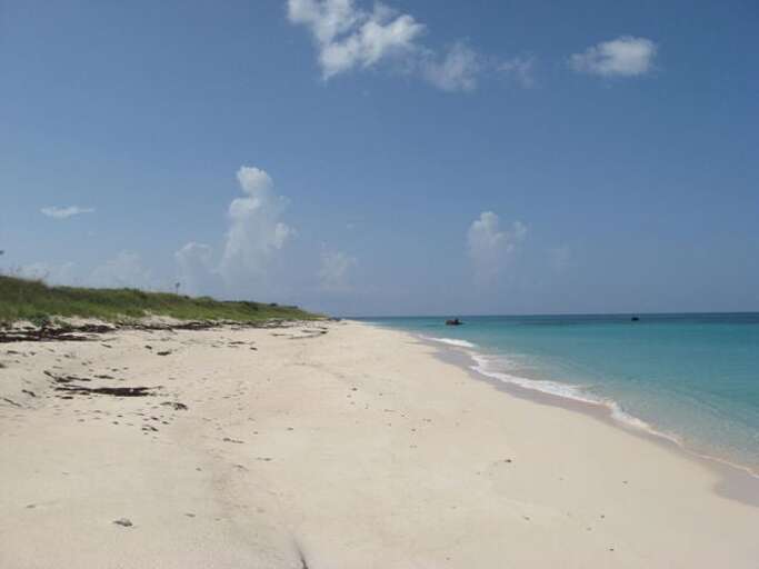 Buttonwood Beach facing north. Three miles of pristine pink sand beach.