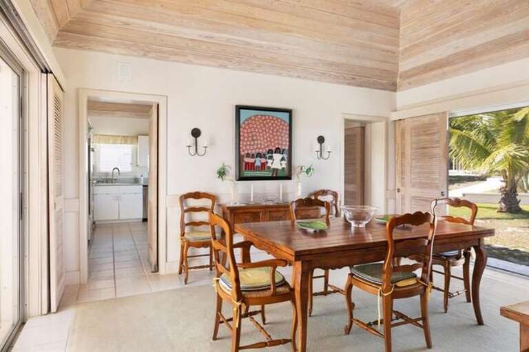 Dining area with ocean views.