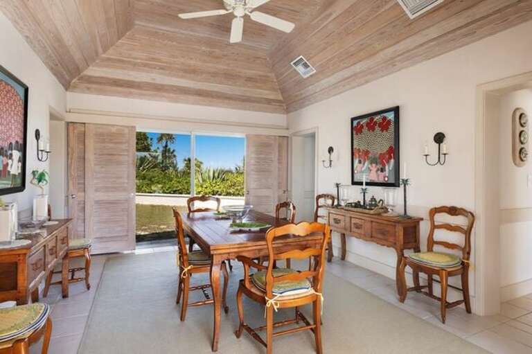 Dining area with ocean views.