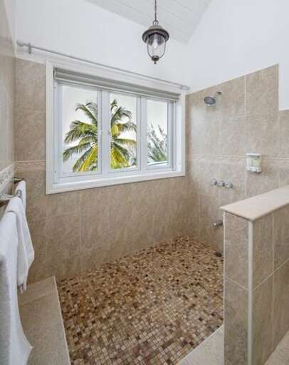 Downstairs bath with walk-in shower.