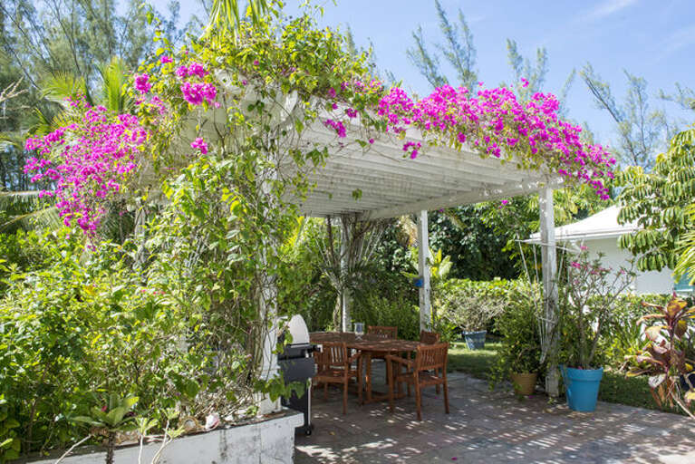 Covered outdoor dining area