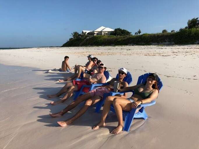 Our beach, 2-mile-long pink-sand beach (Double Bay Beach)