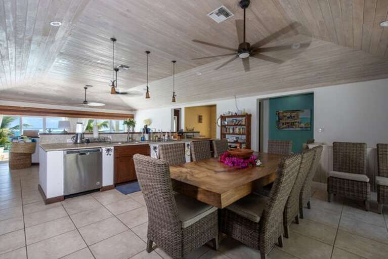 Dining area looking to kitchen.