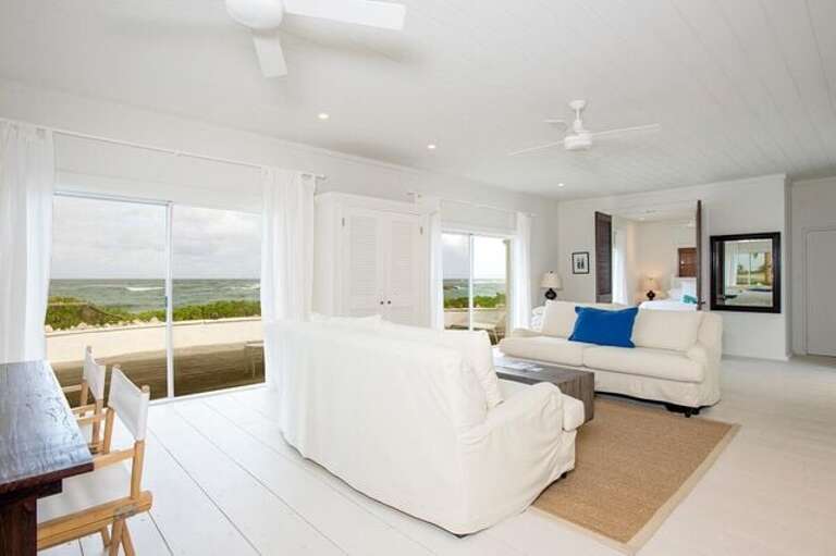 Guest Cottage Living Area looking into bedroom.
