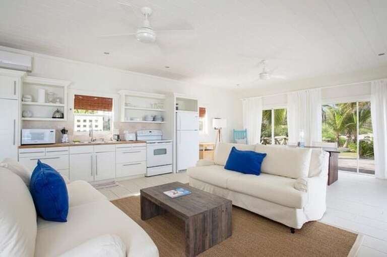 Guest Cottage Living Area and Kitchen.