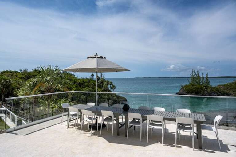 Outdoor dining area adjacent to the caterer's kitchen.