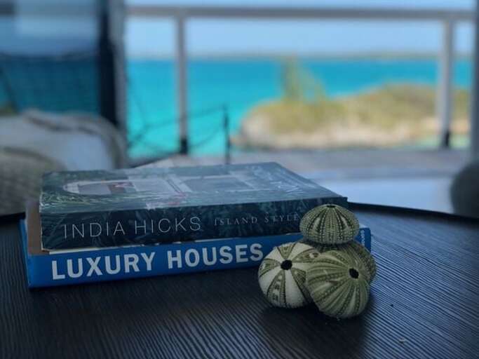 All four second-story bedrooms have spectacular ocean views through walls of glass, each with its own entrance from the exterior.