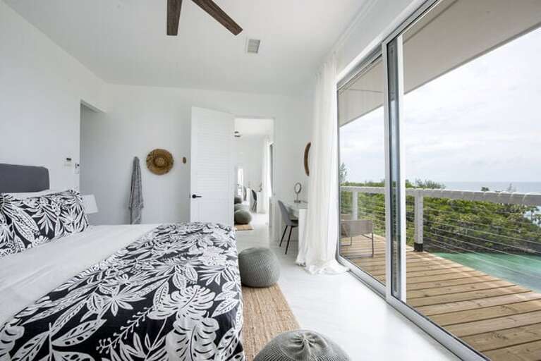 The second story of the main house has four identical king-bed master suites with full en-suite baths.