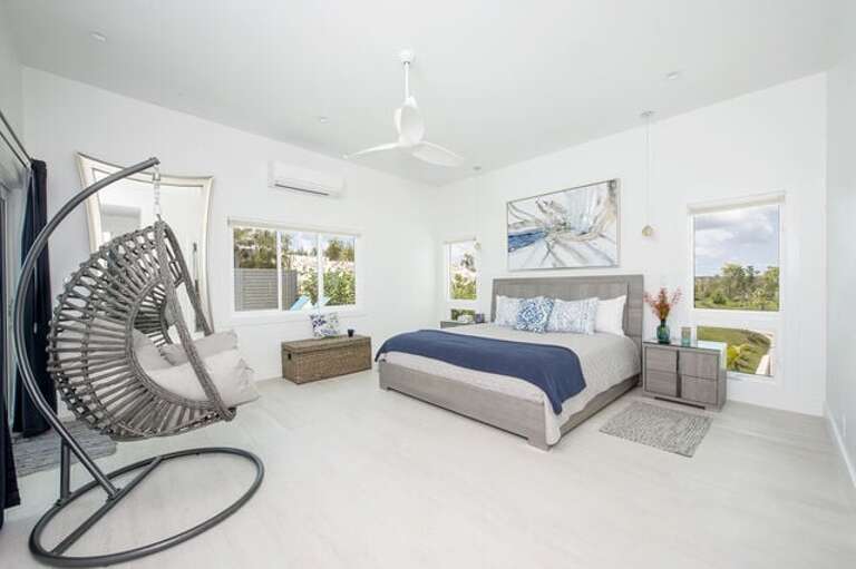 Master bedroom suite with king bed