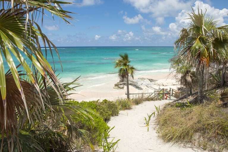 Path to pink sand beach