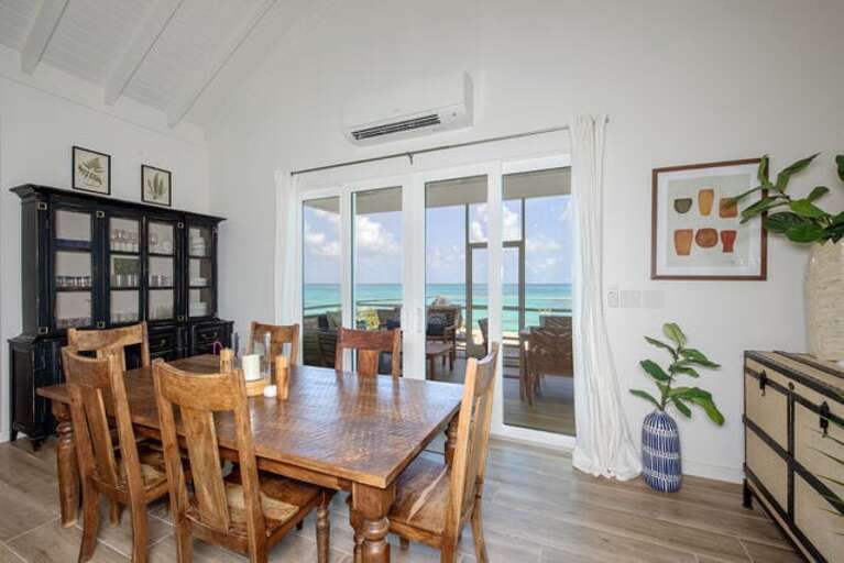 Dining area overlooking the Atlantic.