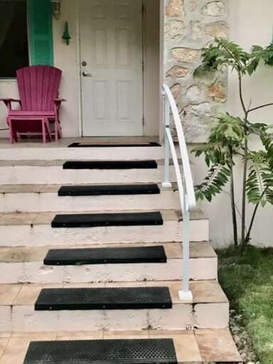 New safety stair rail.