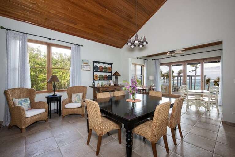 Dining Area with sweeping ocean views.