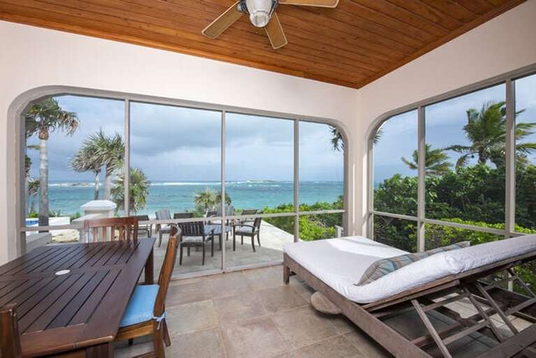 Screen porch with stunning ocean views.
