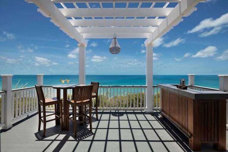The veranda on Caribbean with spectacular ocean and sunset views.