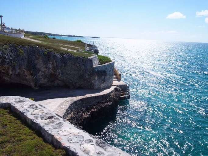 Ladder into the calm Caribbean which has great snorkeling.