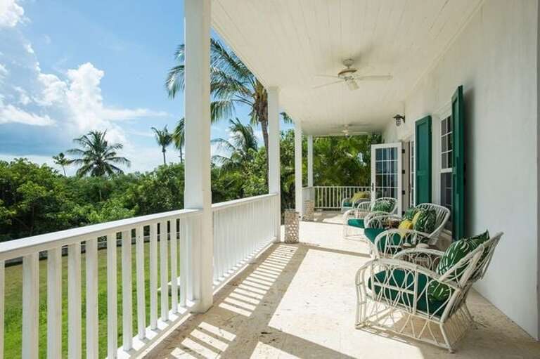 Covered veranda overlooking the lawn