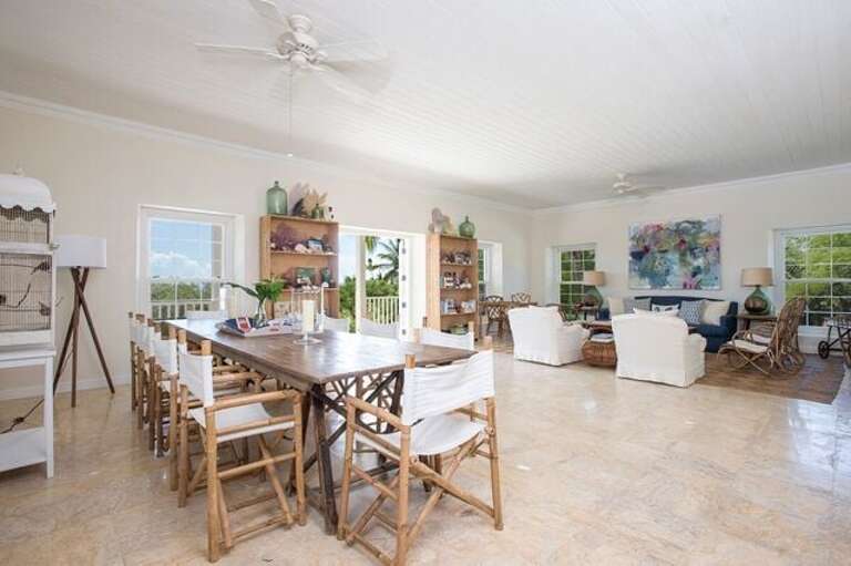 Great room with harbor and sunset views