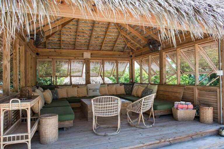 The pool cabana, a favorite outdoor gathering spot overlooking the pool