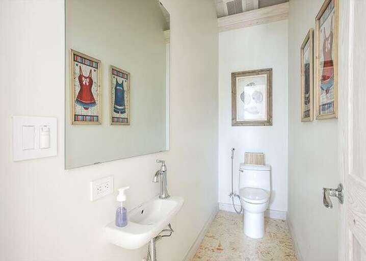 Powder room in hall