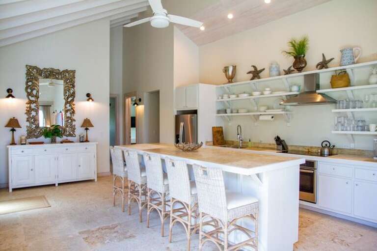 Ultra contemporary kitchen with island seating