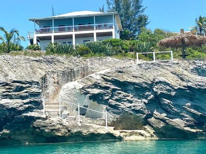 Beautiful new home is perched on a cliff overlooking the Caribbean