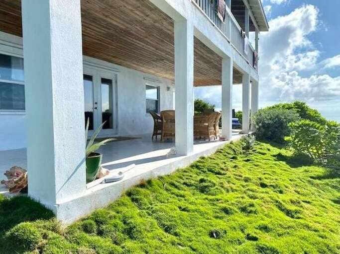 Covered private veranda with spectacular views of the Caribbean