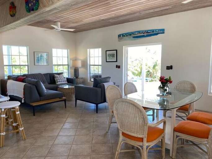 Main cottage living and dining area Main cottage living and dining area